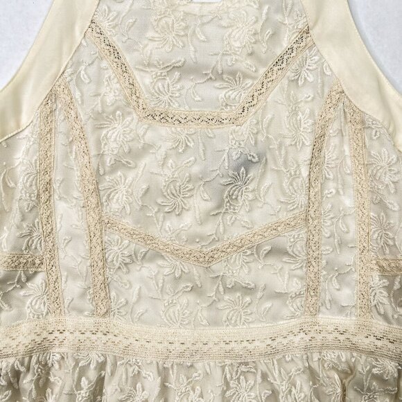 American Eagle Outfitters Ivory Cotton Embroidered Lace Criss-Cross Mini Size 6 - Picture 4 of 8